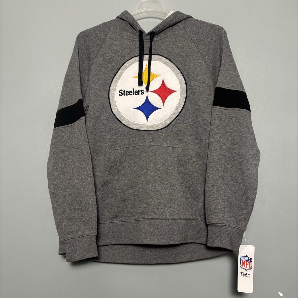 NWT Pittsburgh Steelers NFL Gray Sweatshirt Large New Hoodie Football Apparel
